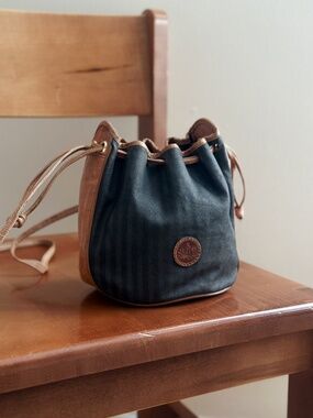 FENDI Pequin bucket pochette bag vintage 1980s